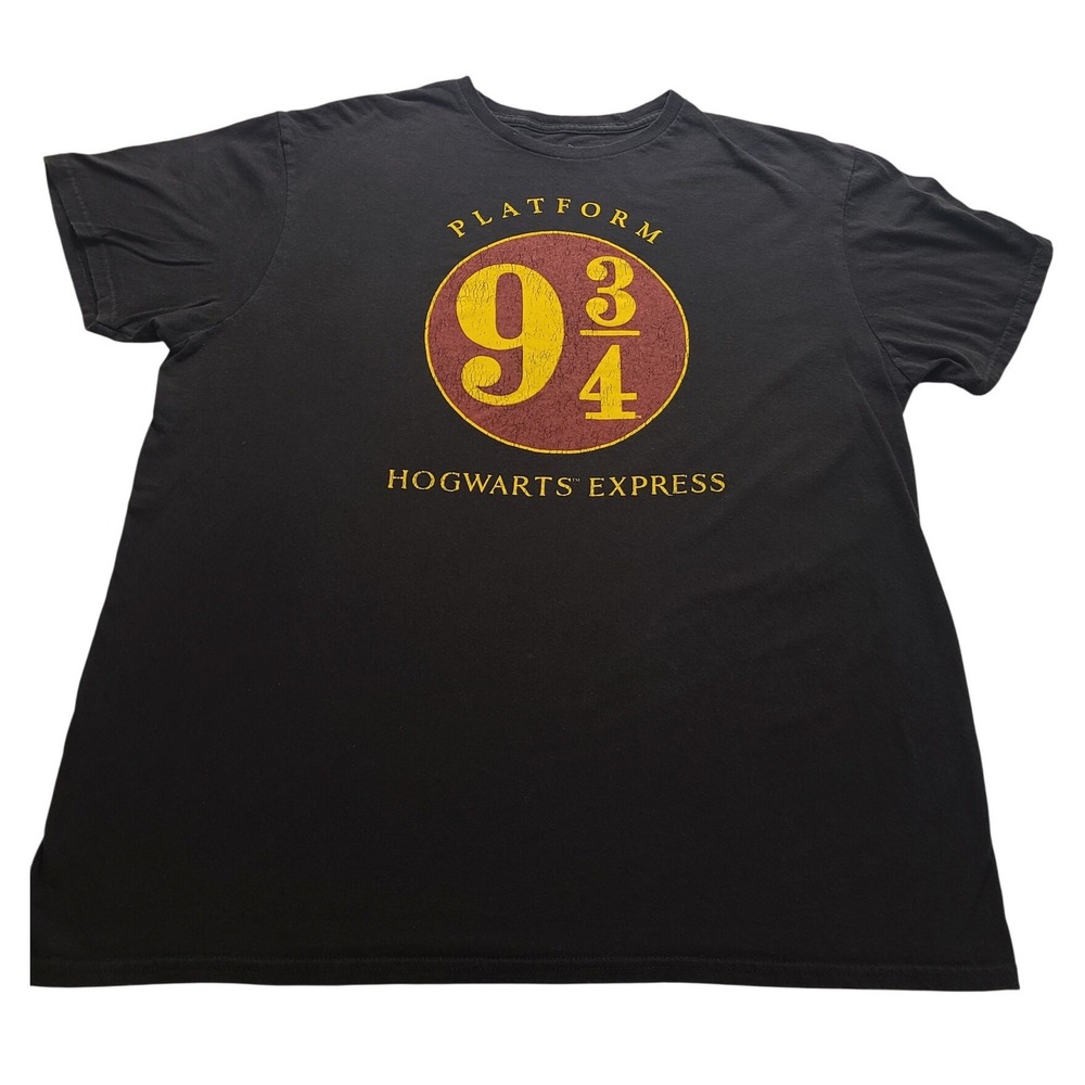 Harry Potter Platform 9 3/4 Hogwarts Express Black Graphic T-Shirt Men's XL